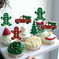 Ercadio 24 Pack Christmas Trees Cupcake Toppers, Paper, Merry Christmas Theme, Holiday Decorations, D-car Tree