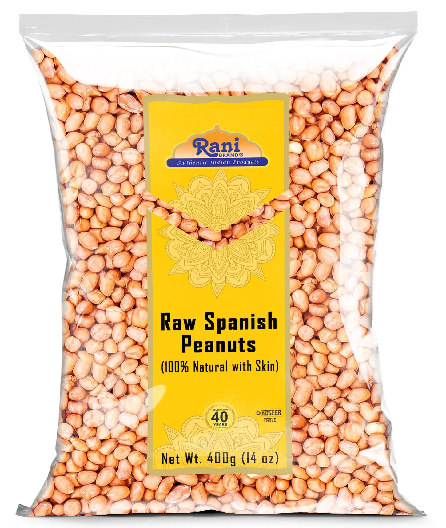 Rani Raw Spanish Peanuts 100% Natural with Skin (uncooked, unsalted) 14oz (400g) ~ Vegan | Gluten Friendly | Fresh Product of US