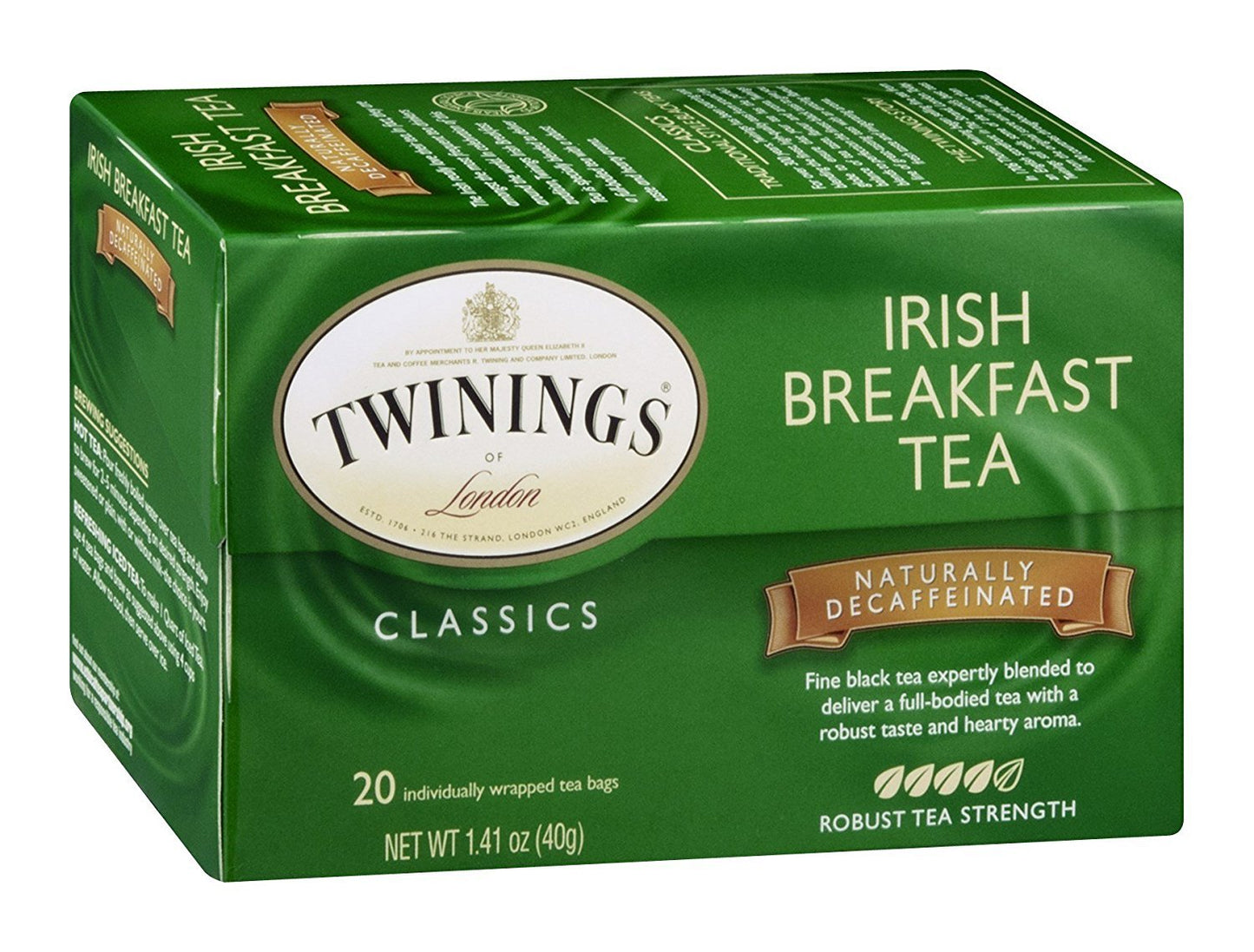 Twinings Tea Breakfast Tea - Irish Decaf - Case Of 6 - 20 Bags