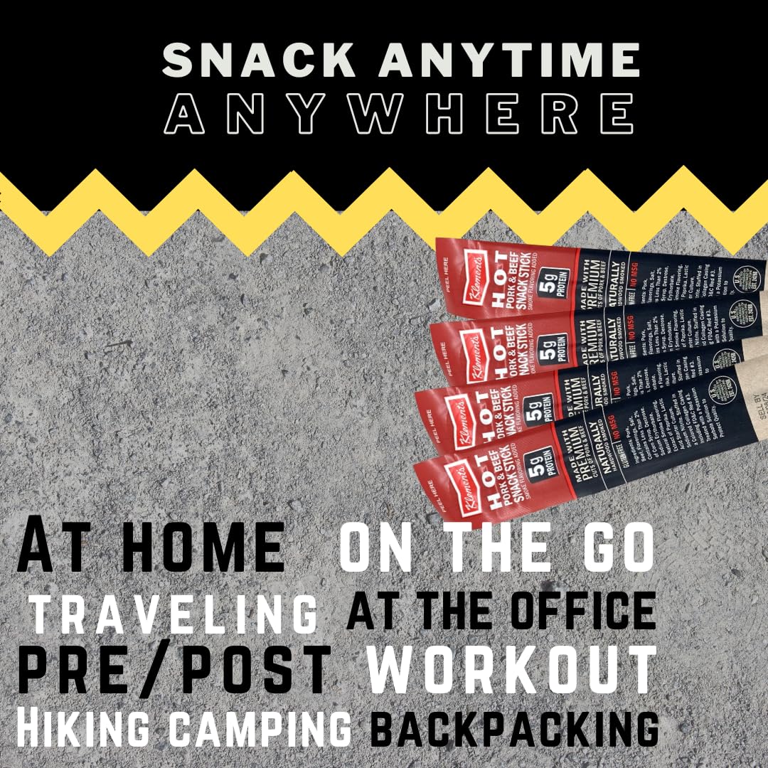 Sugar-Free Hot Meat Sticks | High Protein, Low Carb, Keto, Gluten Free, No Msg, Healthy Snack Stick | Individually Wrapped Snack