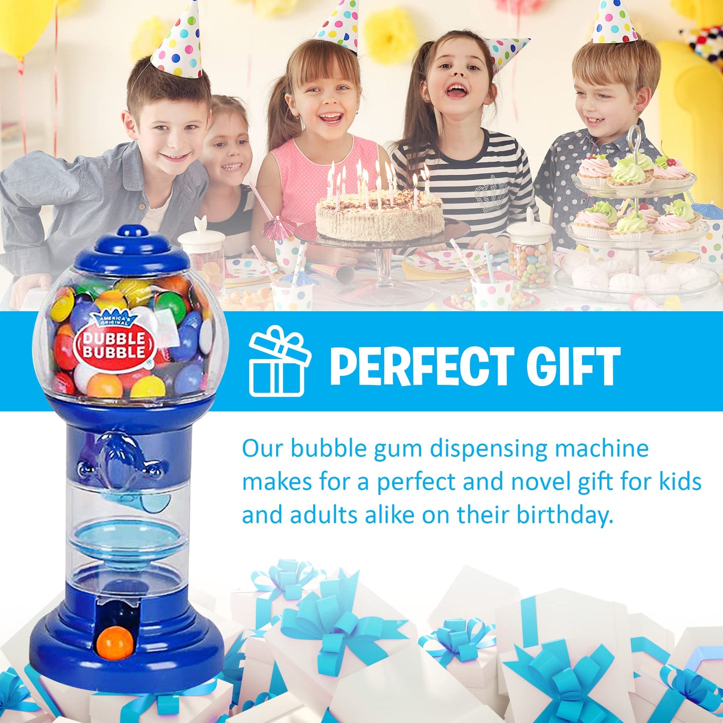 Playo 7.5'' Spiral Gumball Machine Toy - Spiral Style - Kids Twirling Style Candy Dispenser - Birthday Parties, Novelties, Party