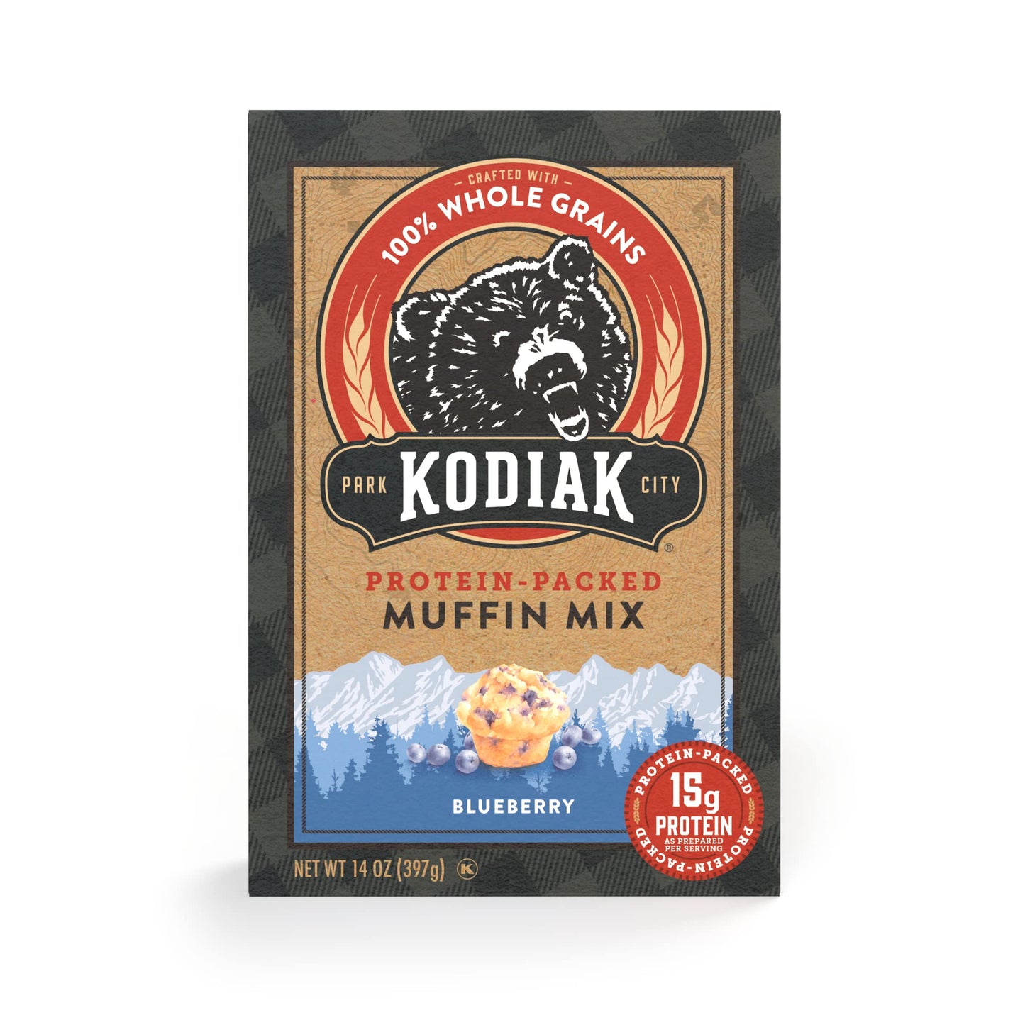 Kodiak Muffin Baking Mix, Blueberry, High Protein, 100% Whole Grains, (Pack Of 1)