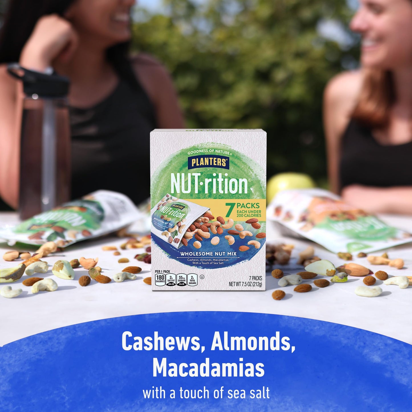 PLANTERS Nut-rition Wholesome Nut Mix, 7.5 oz Box, Cashews, Almonds, Macadamias, No Artificial Flavors, Kosher