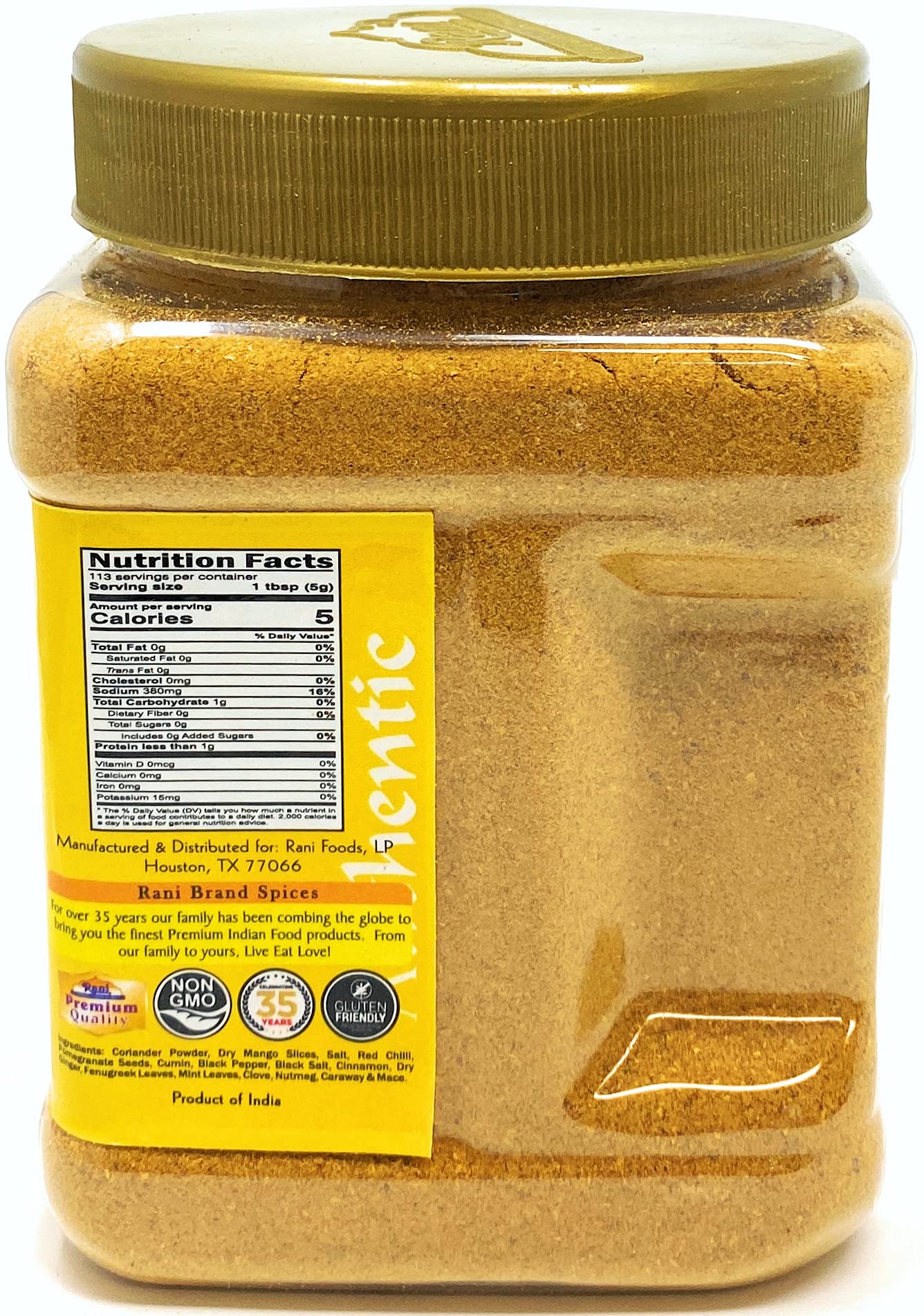 Rani Chana Masala (Garbanzo Curry 15-Spice Blend) 20Oz (1.25Lbs) 567G Pet Jar ~ All Natural | Vegan | No Colors | Gluten Friendl