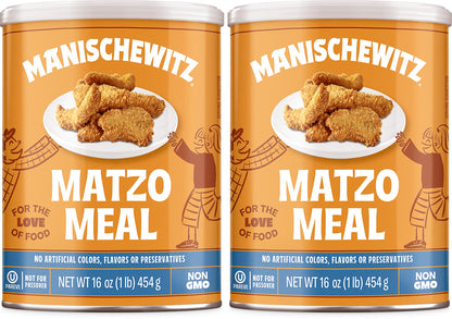 Manischewitz Matzo Meal Daily Canister, 1 Pound (Pack of 2)