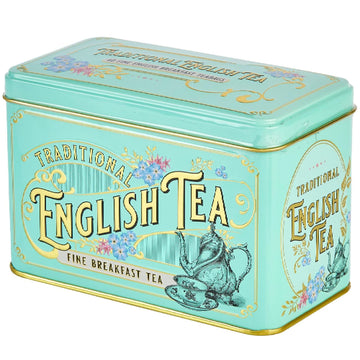 New English Teas Vintage Victorian Tea Tin With 40 English Breakfast Tea Bags, Black Tea