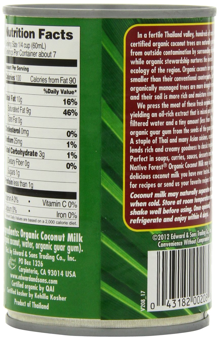 Native Forest Coconut Milk, Organic Unsweetened, 13.5-Ounce (Pack Of 6)
