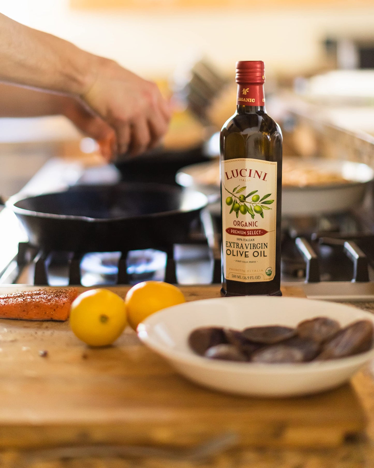 Lucini Extra Virgin Olive Oil, Organic Premium Select, 500 Ml (Pack Of 6)