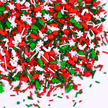 Edible Christmas Sprinkles for Cookies, Red and Green Sprinkles, Christmas Jimmies Sprinkles, Christmas Tree Candy Sprinkles for