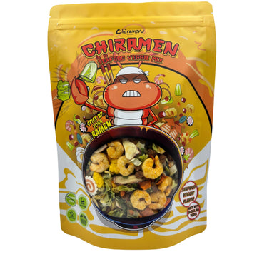 Chiramen Seafood Veggie Mix Dried Ramen Toppings, 5.64 Ounce, Includes Shrimp, Fishcake, Imitation Crab, Squid, Plant-Based Beef, Eggs