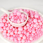 KASVAN Pink Pearl Sugar Sprinkles - Edible Candy Pearls, 130g, Baking Cake Decorations, Ice Cream Toppings, Wedding Supplies