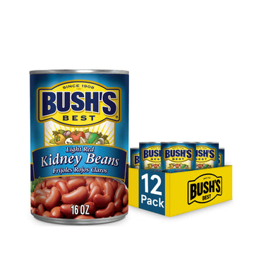 Bush'S Best 16 Oz Light Red Kidney Beans, Canned Beans, Kidney Beans Canned, Source Of Plant Based Protein And Fiber, Low Fat, G