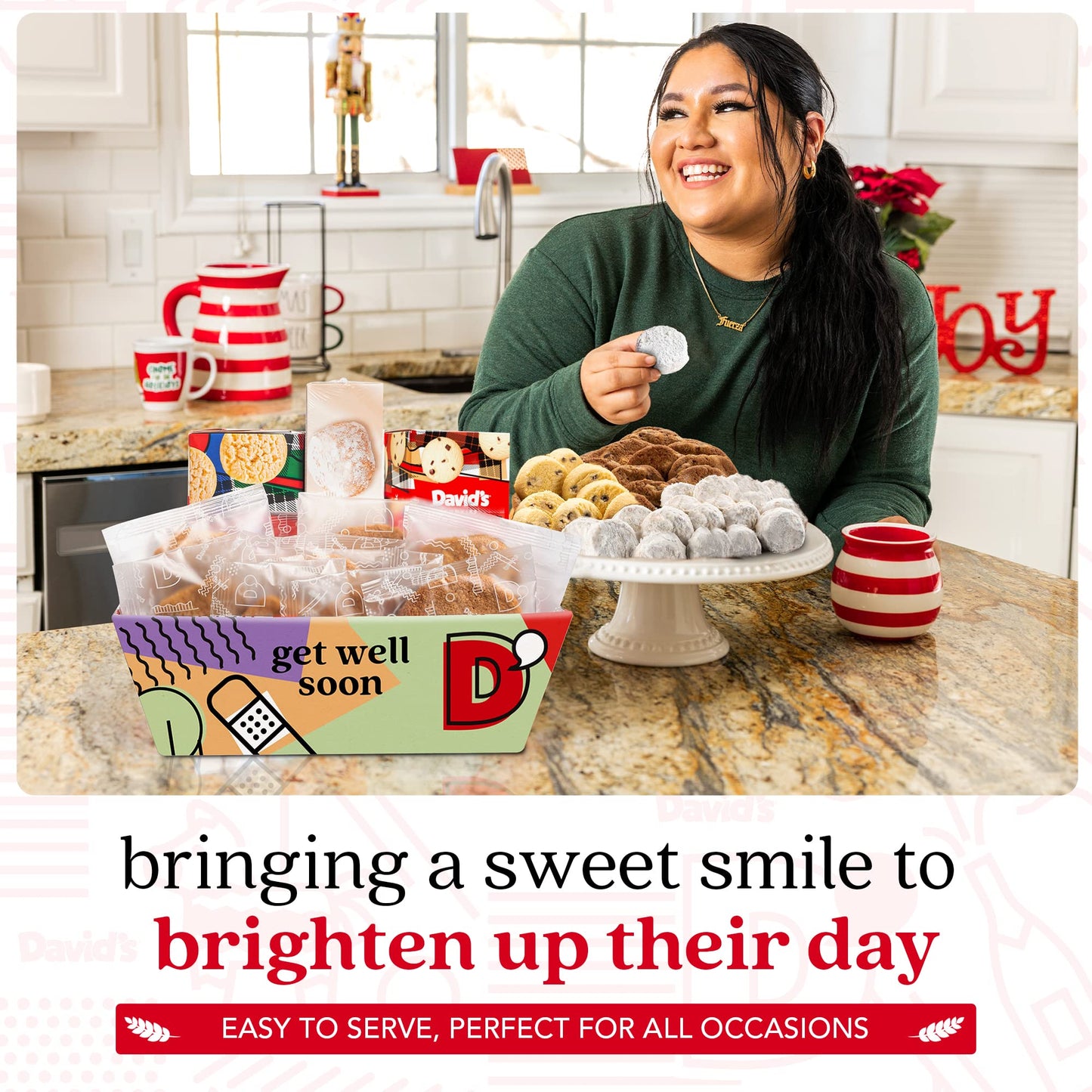 Davids Cookies Get Well Soon Cookie Gift Basket - Gourmet Thin Crispy, Butter Pecan Meltaways, and Choco Chip & Pure Butter Shor