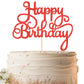 EONNCNT Happy Birthday Cake Topper - Red Glitter Paper Decoration - MOUCCT-HB
