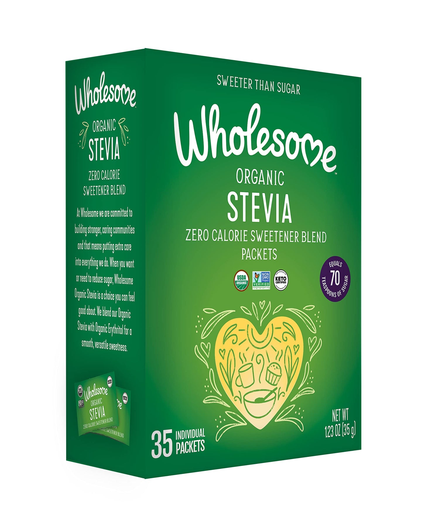 Wholesome Sweeteners Organic Stevia  35-Count Package (Pack Of 6)