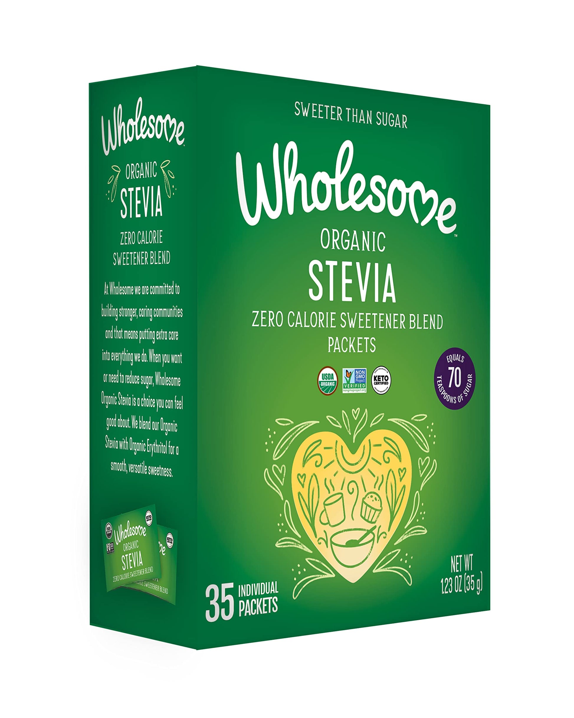 Wholesome Sweeteners Organic Stevia  35-Count Package (Pack Of 6)