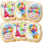 Happy Birthday Cookies Decorated Gift Basket Large 6 Pack | Individually Wrapped Sugar Cookie Jumbo With Icing Cake Party | Nut-Free Kosher