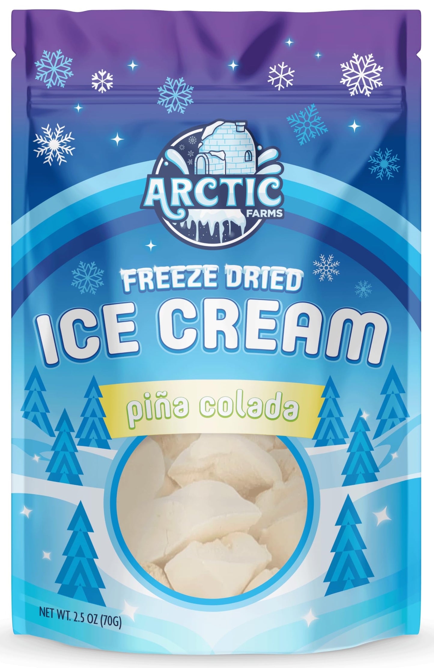 Arctic Farms Freeze Dried Ice Cream Bits Bagged And Boxed - Does Not Melt (Pina Colada) (2.5Oz)