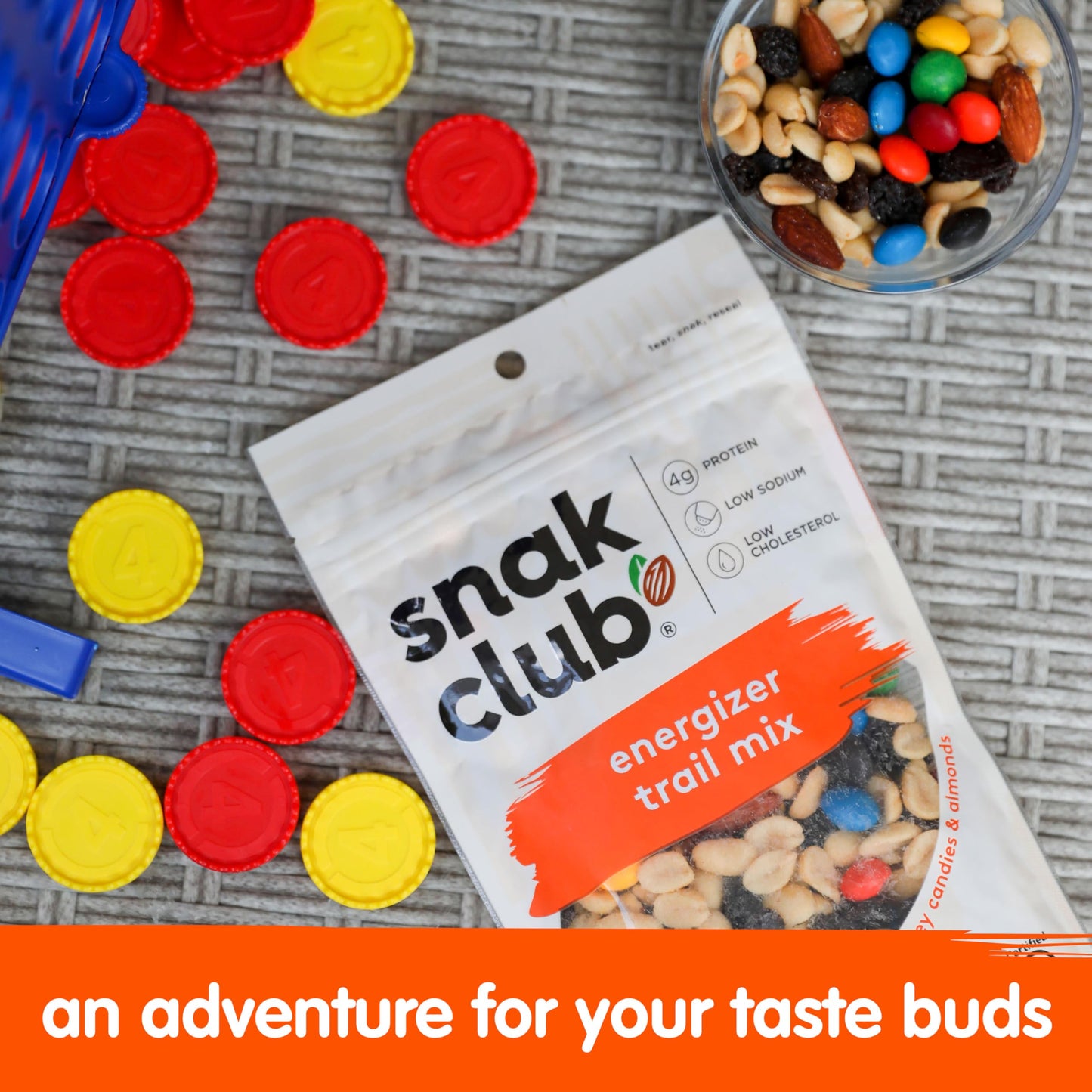 Snak Club Energizer Trail Mix with Roasted Salted Peanuts, Raisins, Chocolatey Candies, Roasted Almonds, Gluten-Free and Kosher