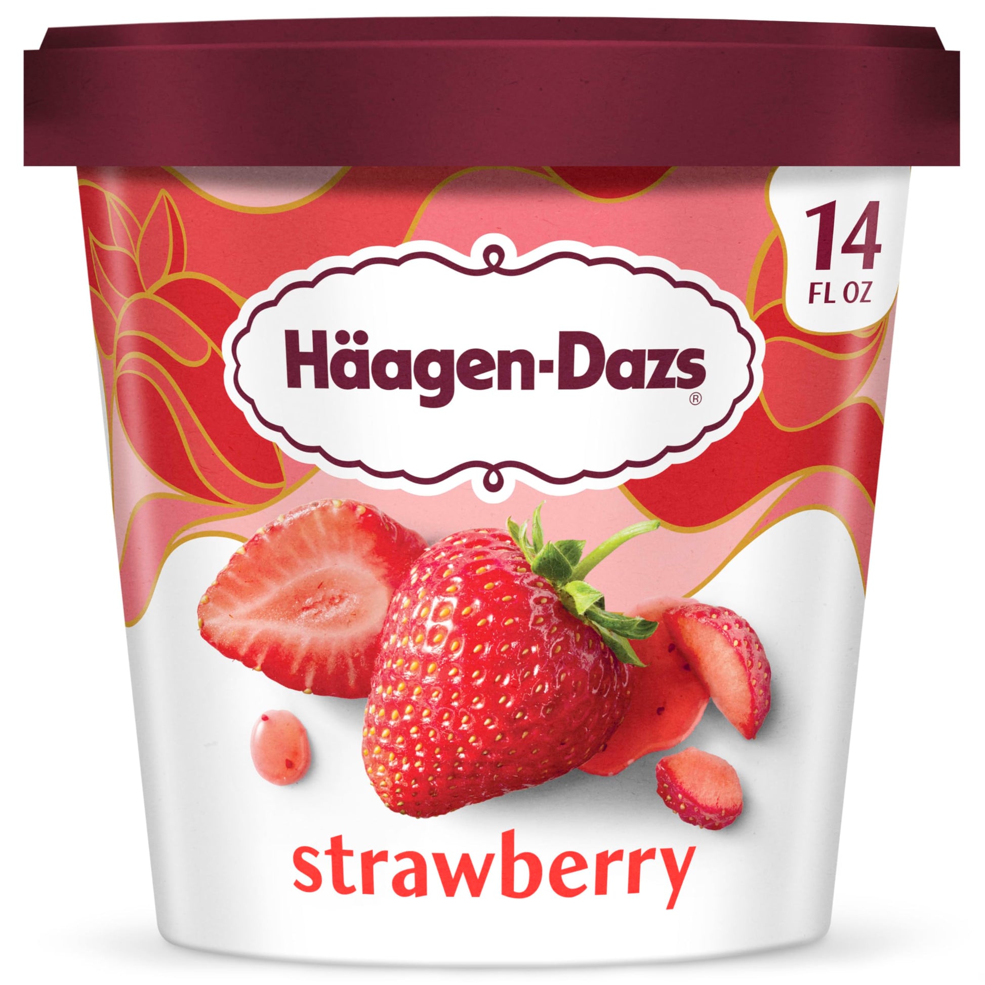 Haagen-Dazs Strawberry Ice Cream, 14 fl oz (Frozen)