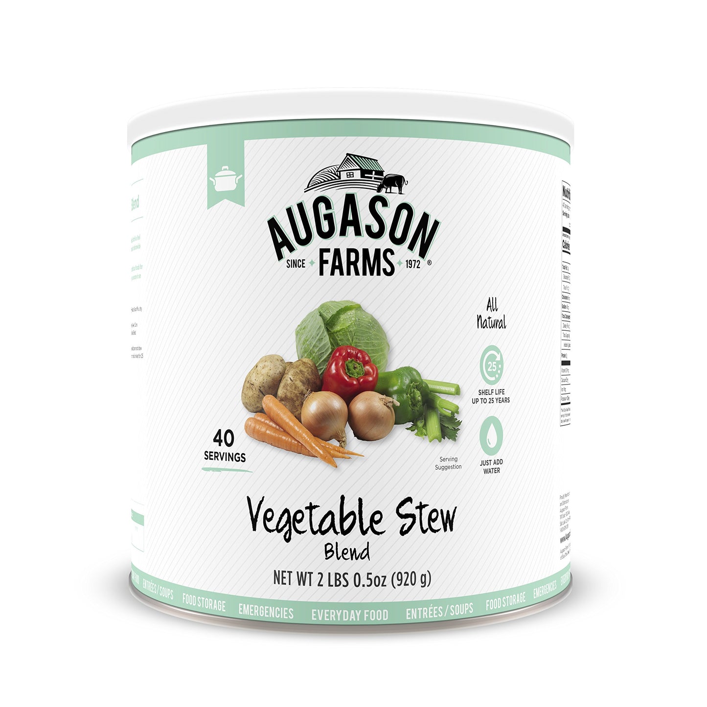 Augason Farms Vegetable Medley Blend Can, Emergency Food Supply, 131 Servings, 2 lb 5 oz, Model 5-00223