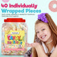Candy Necklaces Individually Wrapped - 40 Pack Bulk Candy (28.22Oz / 800G) - Edible Jewelry For Kids, Party Favors, 80S Nostalgi
