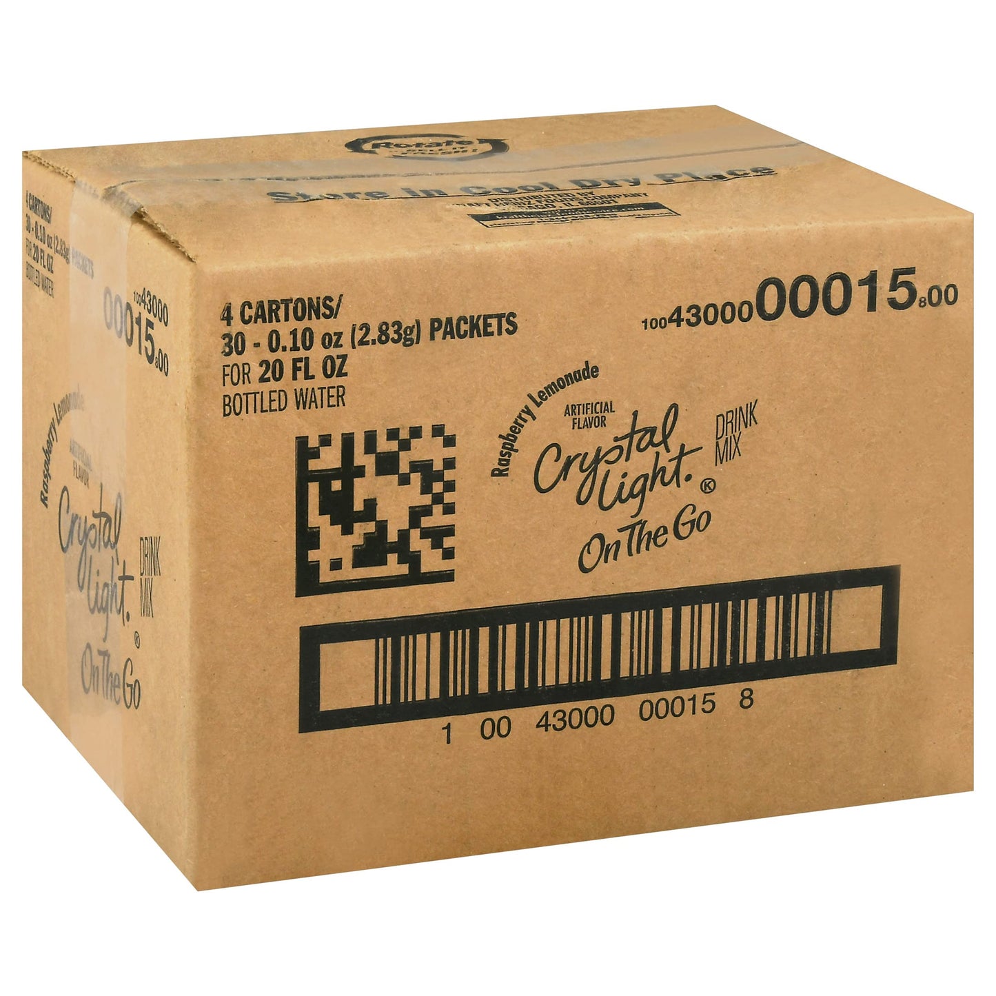 Crystal Light Sugar-Free Raspberry Lemonade On-The-Go Powdered Drink Mix 120 Count
