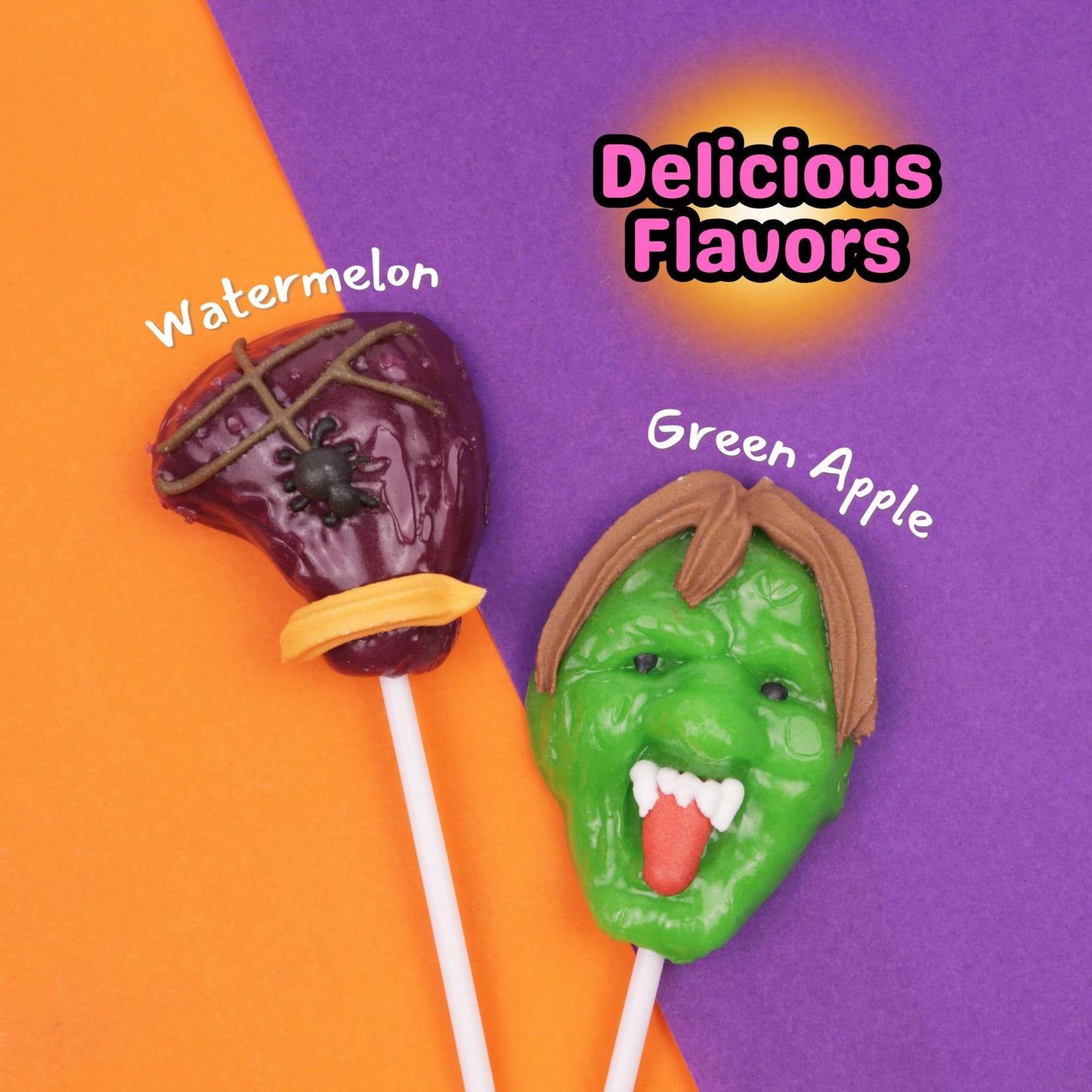 Sweetzo Zombie Lollipops - Halloween Candy Suckers, Individually Wrapped, 24 Count, Perfect for Trick or Treat Party Favors, 17.8 cm x 6 cm x