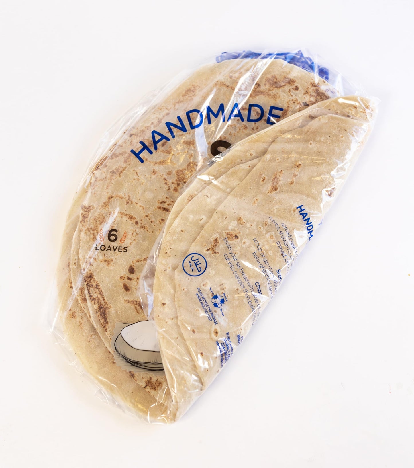 Libanais Authentic Handmade Saj/Lavash/Shrak/Markouk Thin Flatbread Bread, Vegan, Kosher, Halal, 2 Pack, 6 Loaves Per Pack (12 S