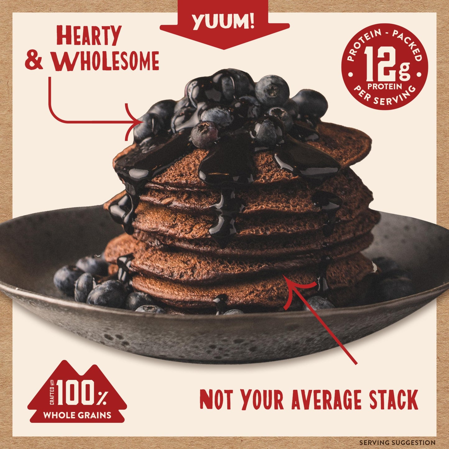 Kodiak Cakes Protein Pancake Power Cakes, Flapjack And Waffle Baking Mix, Dark Chocolate, 18 Ounce (Pack Of 6)