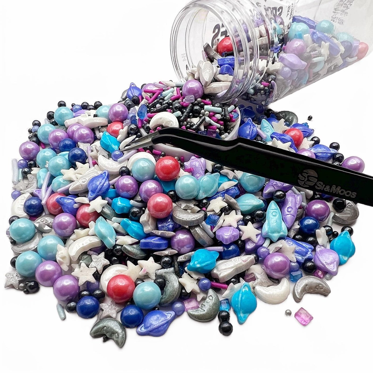Se Si&Moos Galaxy Sprinkles Space Themed Sprinkles Edible Galaxy Cake Decorations Star Space Sprinkles Star Sprinkles Edible Moo