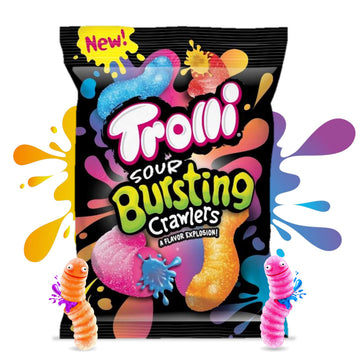 Trolli Sour Bursting Crawlers Gummy Candy, 4.25 Ounce, Blue, Pack of 1