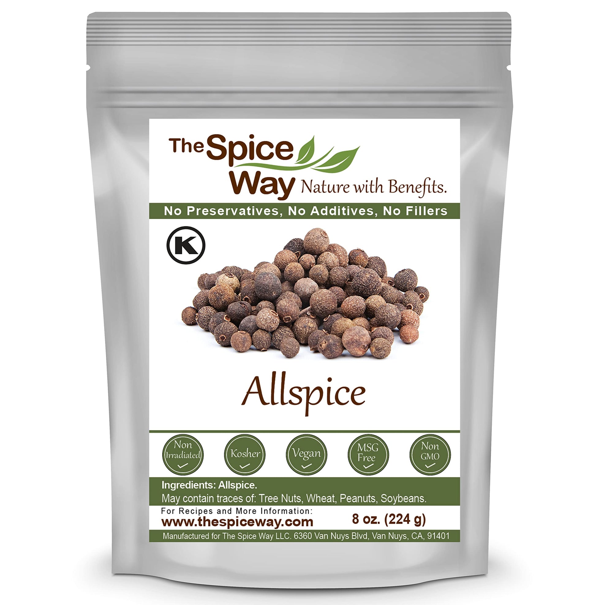 The Spice Way Allspice - Whole (8 Oz) A Multipurpose Berry For Curries, Sauces, Soups And Even Pastries