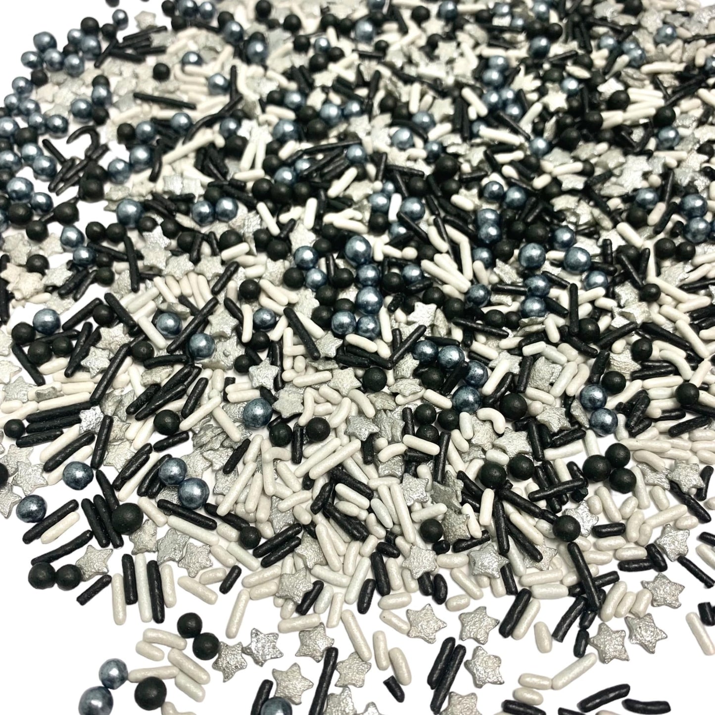 Cool Mom Sprinkles Silver & Black Themed Sprinkles for Cakes, Cupcakes & Desserts, 4 oz, Gluten-Free