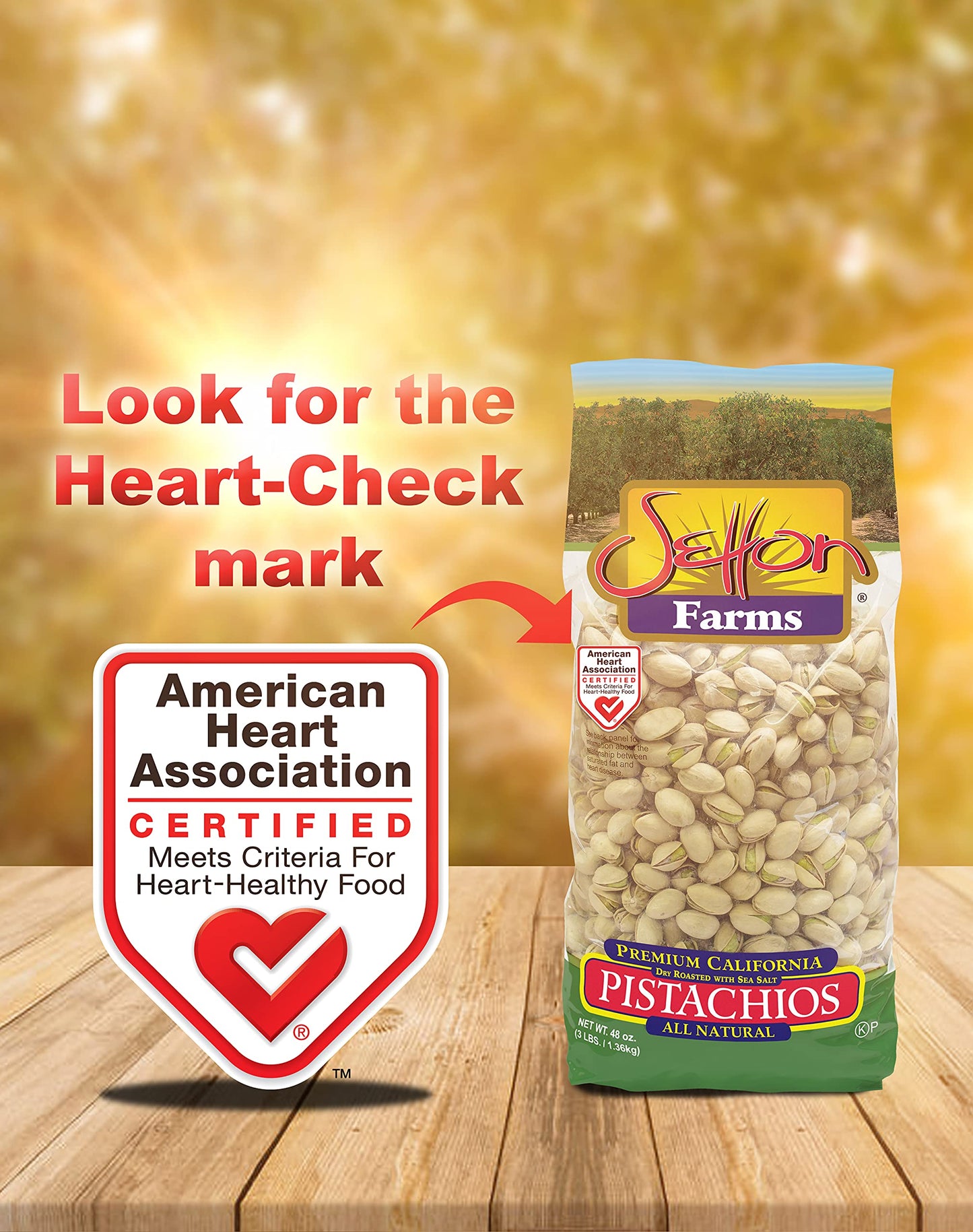 Setton Farms enhanced Pistachios  Dry Roasted with Sea Salt  48 Oz Bag (Pack of 2) Total 96 Oz. / 6 Lbs.