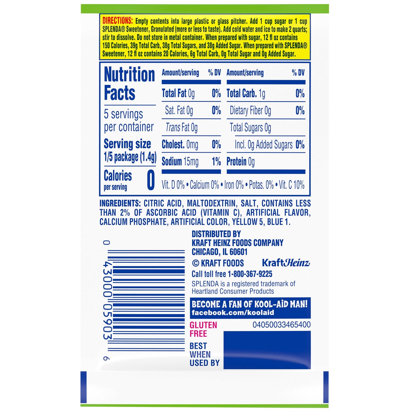 Kool-Aid Unsweetened Powdered Drink Mix, Green Apple, 48 Count Pack of 4, Caffeine Free, Zero Calories