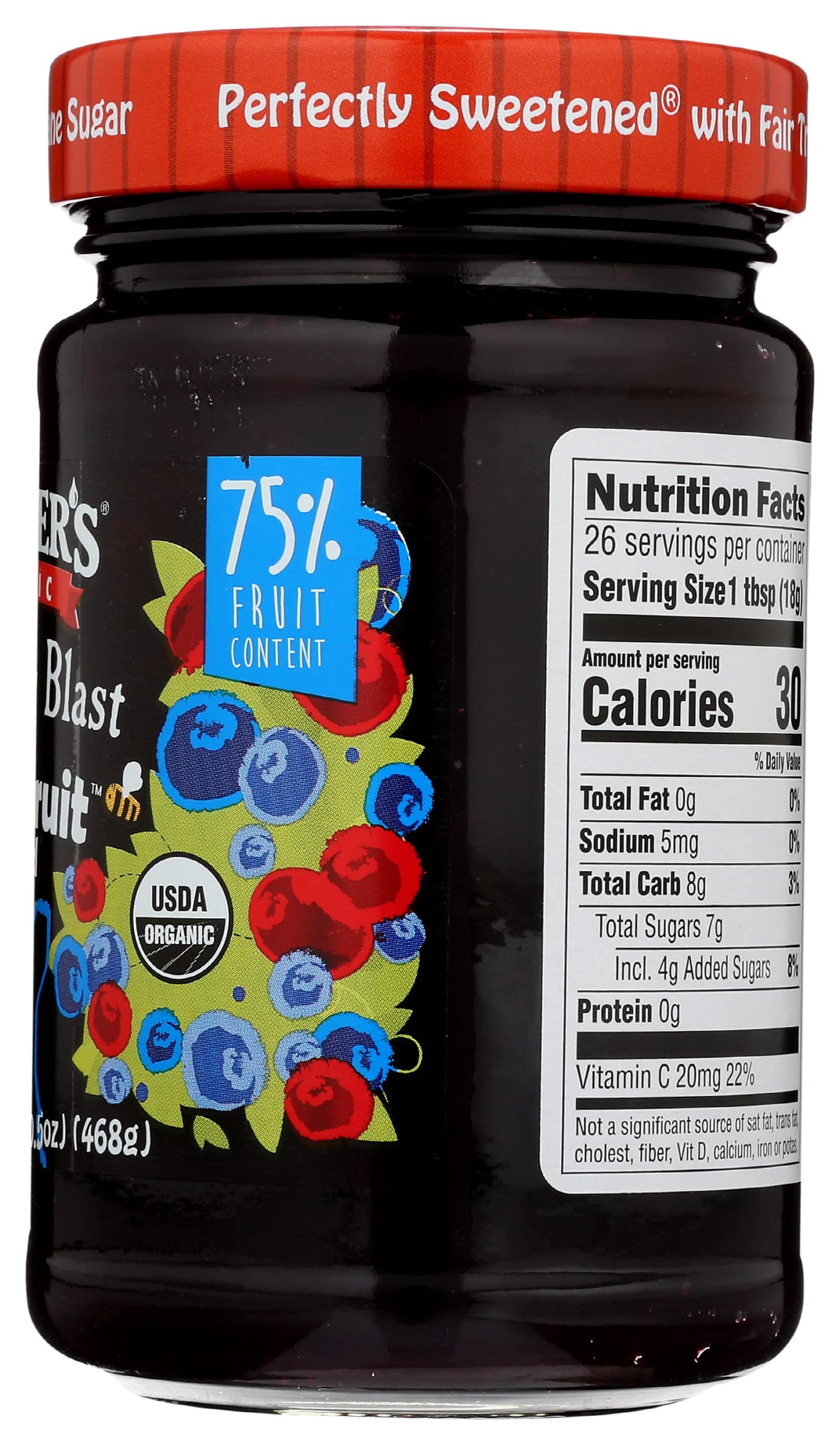 Crofters Organic Blueberry Blast Superfruit Spread, 16.5 oz, 1.03 lb