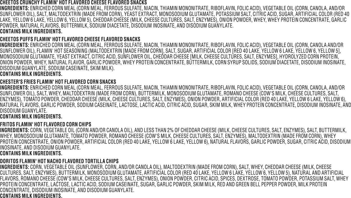 Frito-Lay, Variet Pack Snack Chips, Flamin' Hot Mix, 18 Count