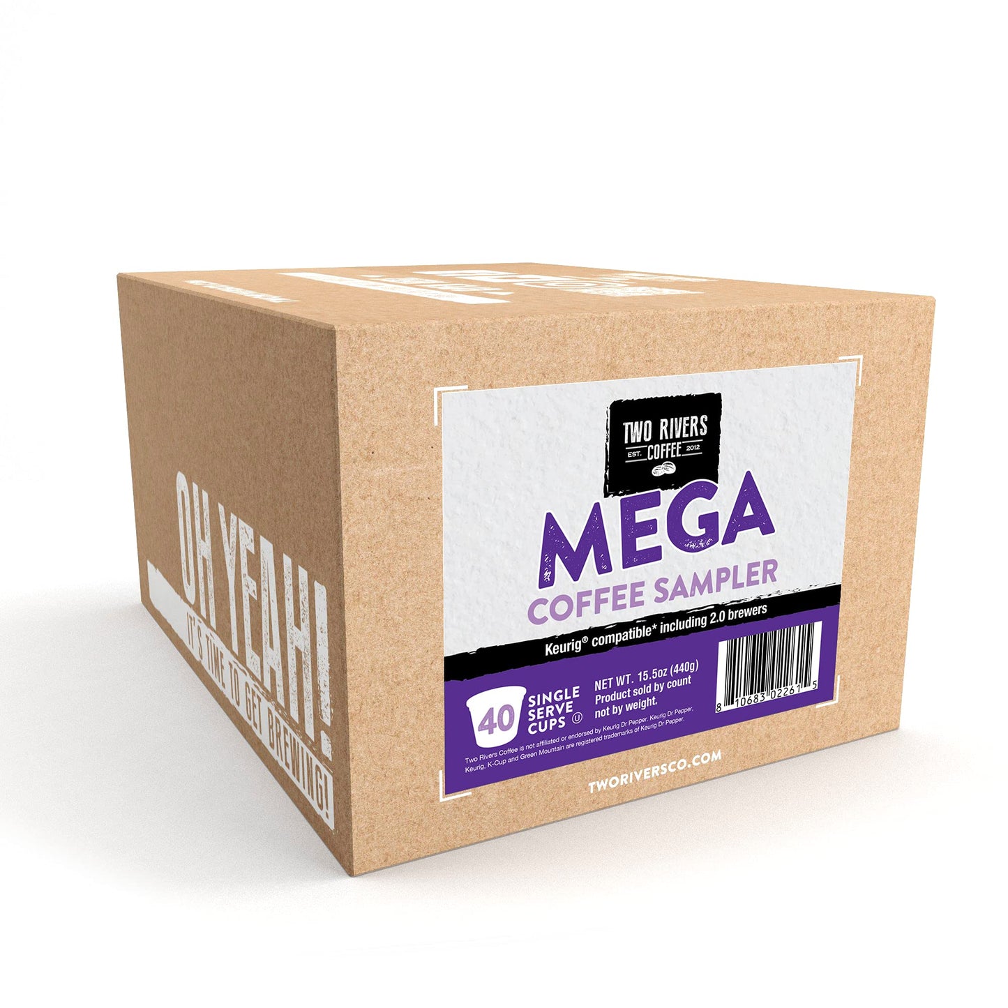 Two Rivers Coffee Mega Coffee Lovers Pods  Compatible with K Cup malt-inspired Including 2.0 Pods  Mega Coffee  40 Count TRC MS40