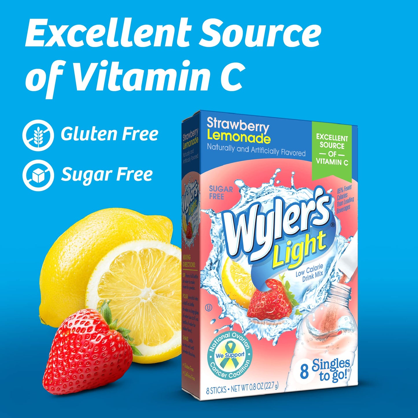 Singles T? Go Powder Packets, W?Ter Drink Mix, Strawberry Lemonade, 96 Singl? Servings (Pack Of 12) Strawberry Lemonade