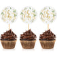 24 Pcs Baby Cupcake Toppers Leaf Baby Cupcake Picks For Baby Shower Gender Reveal Birthday Party Supplies Summer Tropical Hawaii