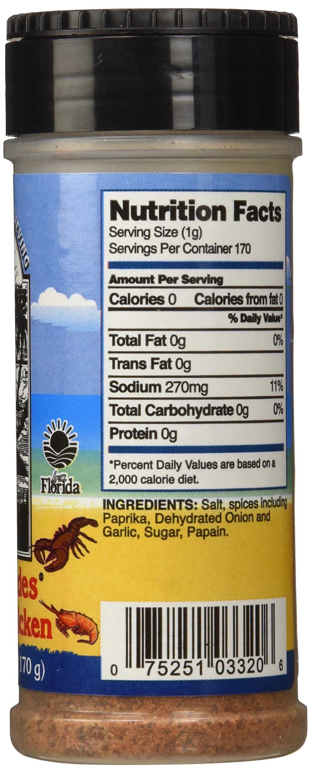 Everglades Fish & Chicken Seasoning For Shrimp, Fish, Crab, Lobster & Poultry Use In Batter, Boils, Or Sprinkle For Broiling & Grilling Made In The Usa 6Oz