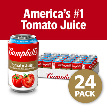 Campbells 100% Tomato Juice, 11.5 fl oz Can, Pack of 24, Model 200000001293