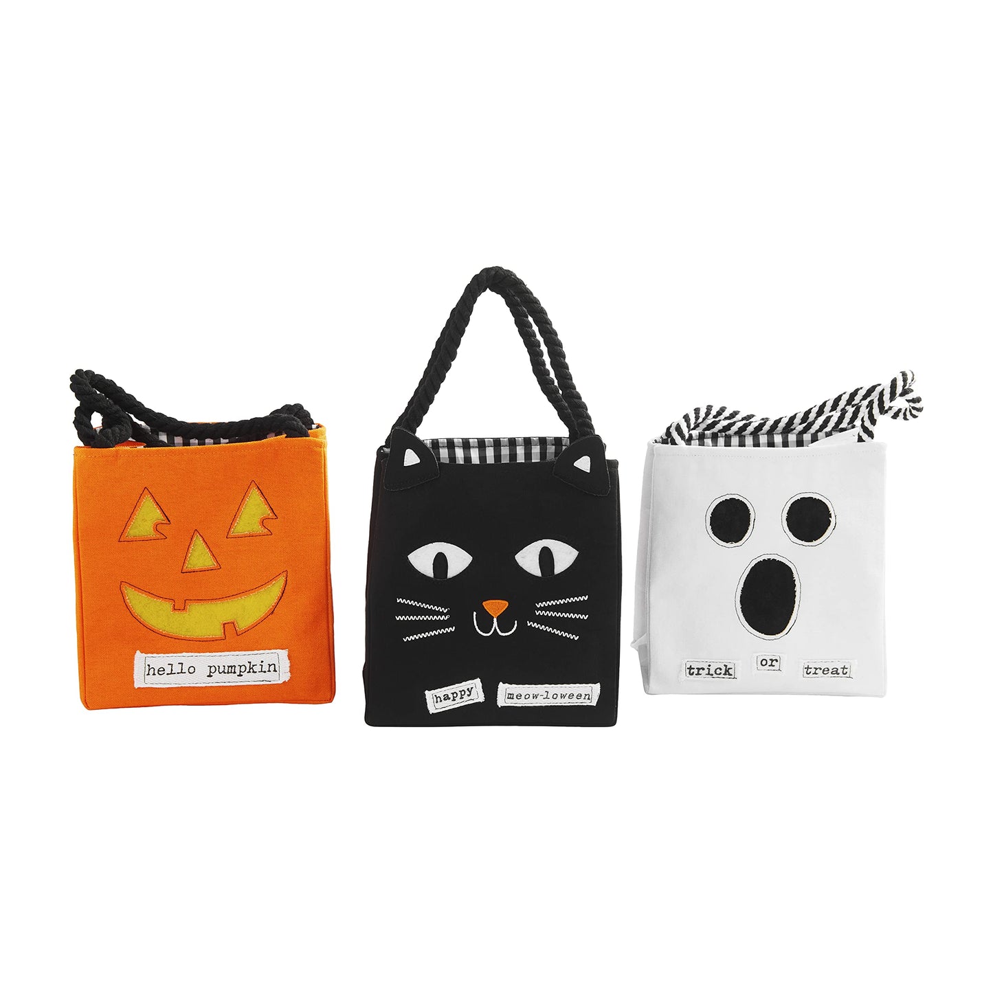 Mud Pie Childrens LED Light Up Treat-or-Treat Candy Bag, Cat, 1 Count, Model 10010085C