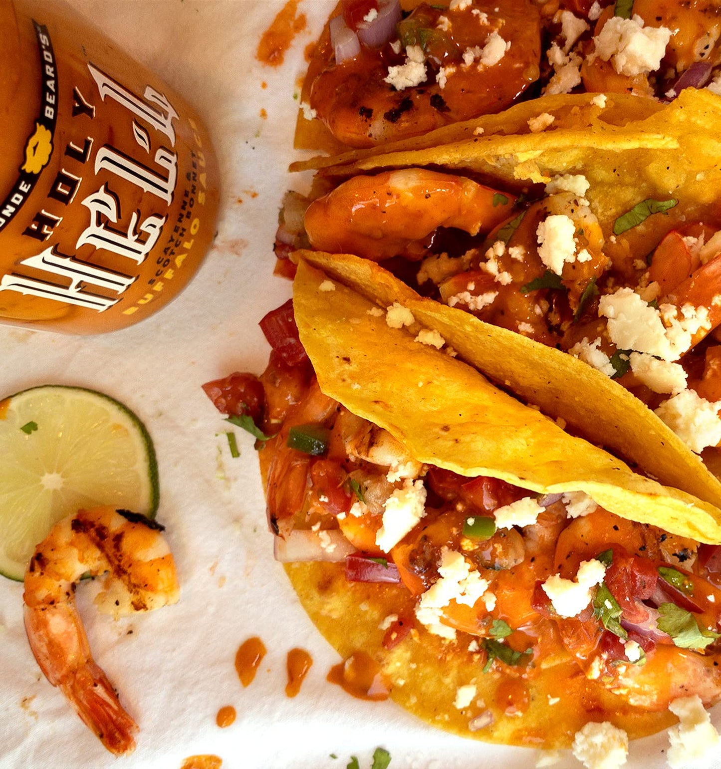 Blonde Beard s Buffalo Sauce - Holy Hell (Extra Hot) - Gourmet, Award Winning Sauce With Scotch Bonnet Peppers - Made With Real