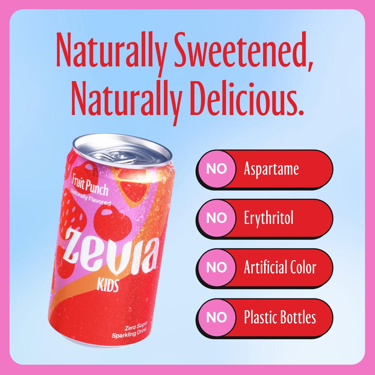Zevia - Kidz Fruit Pnch Sparkling Drink - Case Of 4-6/7.5 Fz