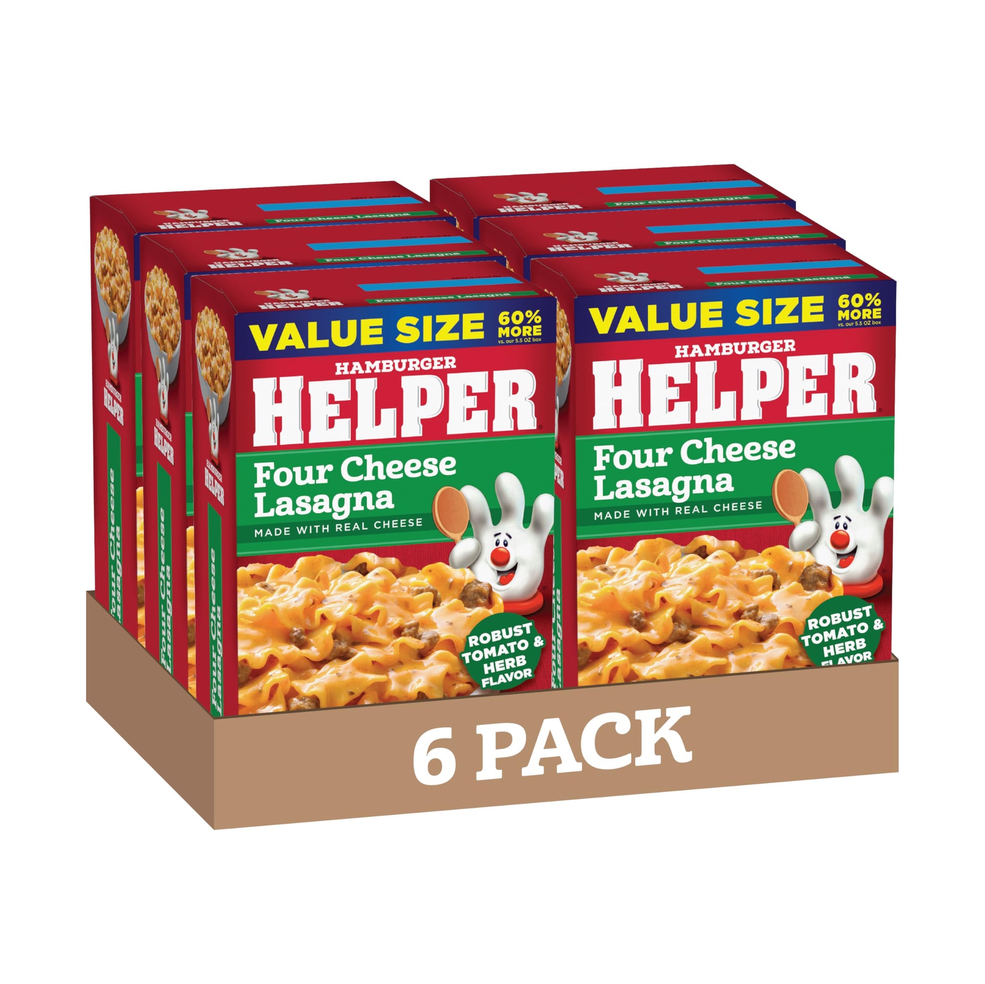 Hamburger Helper Four Cheese Lasagna, 8.8 Ounces, Value Size, Pack of 6