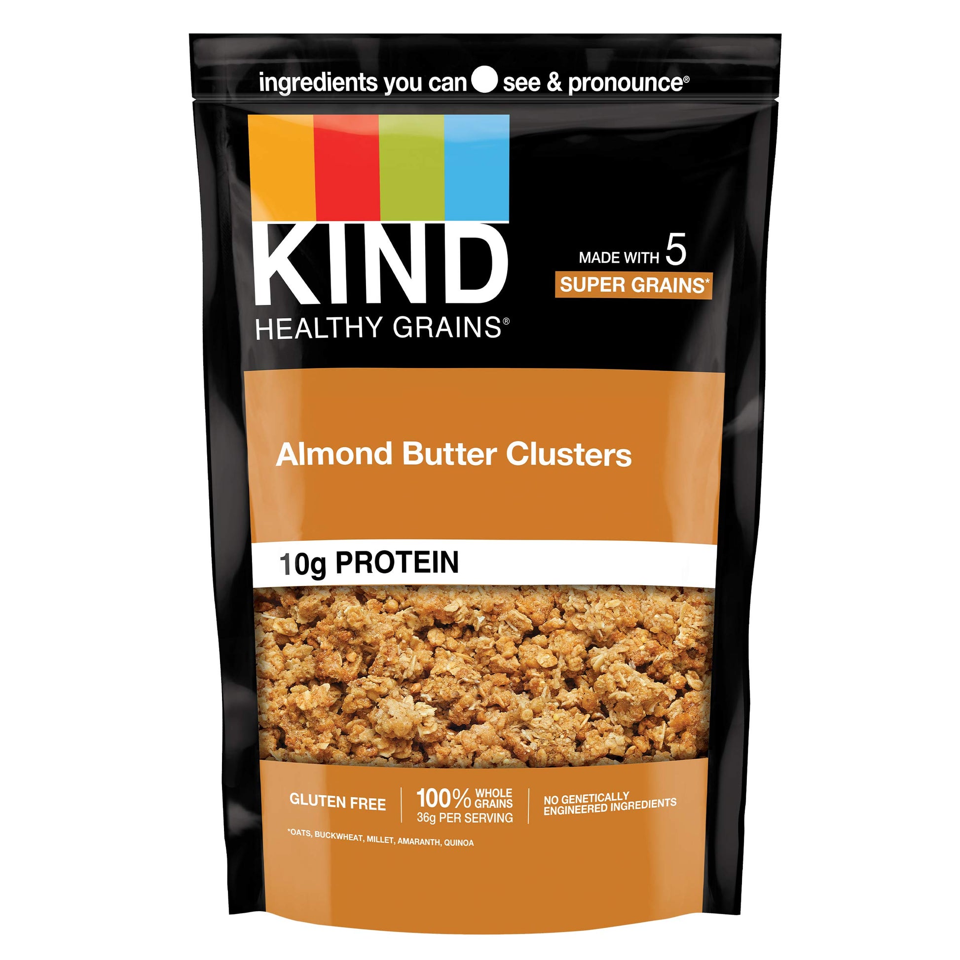 Kind Healthy Grains Clusters, Almond Butter Granola, 10G Protein, Gluten Free, 11 Ounce (Pack Of 6)