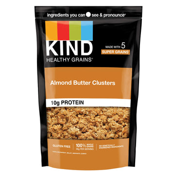 Kind Healthy Grains Clusters, Almond Butter Granola, 10G Protein, Gluten Free, 11 Ounce (Pack Of 6)