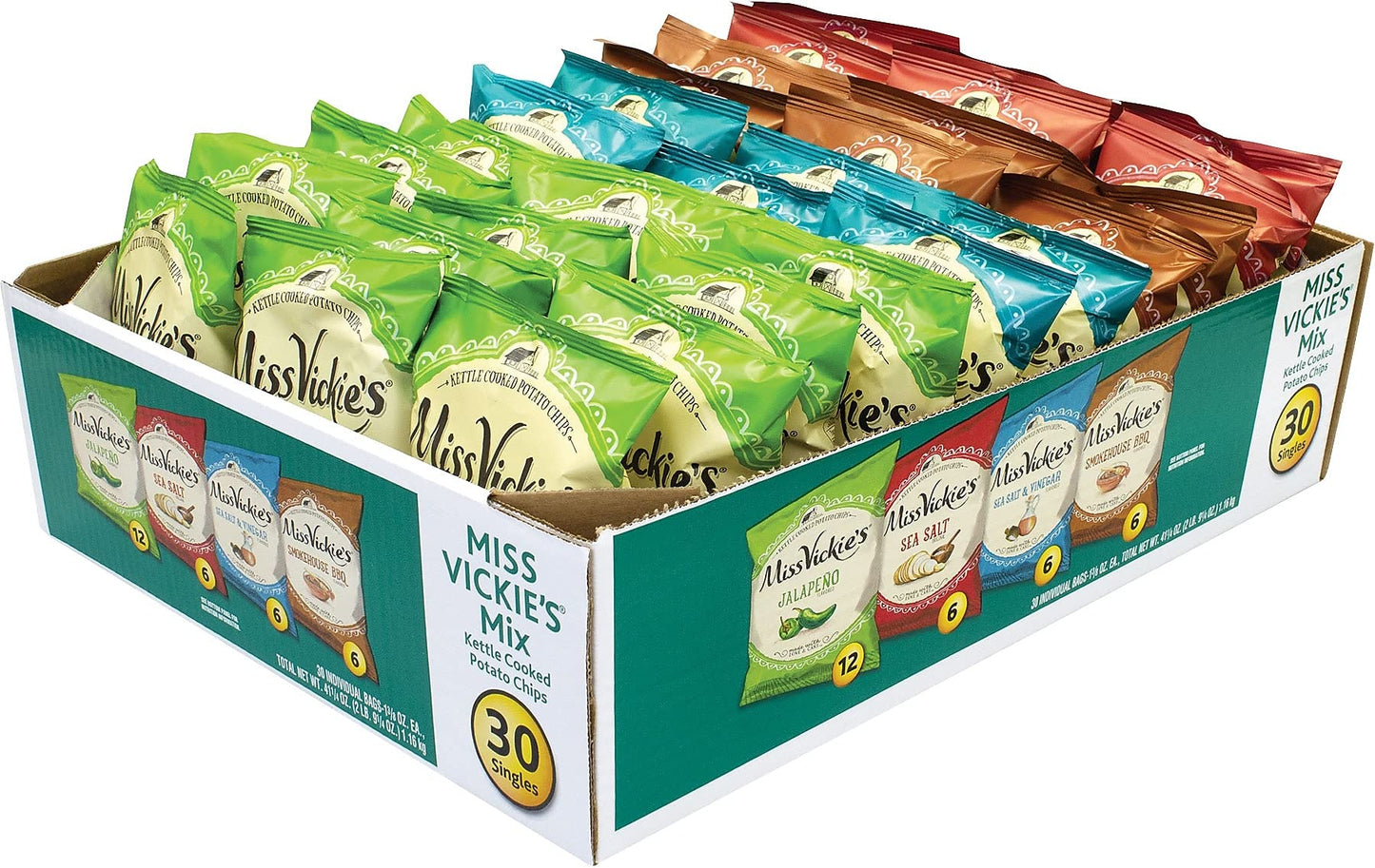 Miss Vickie'S Kettle Cooked Potato Chips Variety Pack, 30 Count